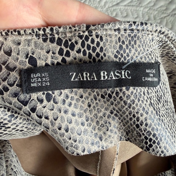 Zara Snake-Print Wrap Mini Skirt - Beige & Black - Picture 9 of 9